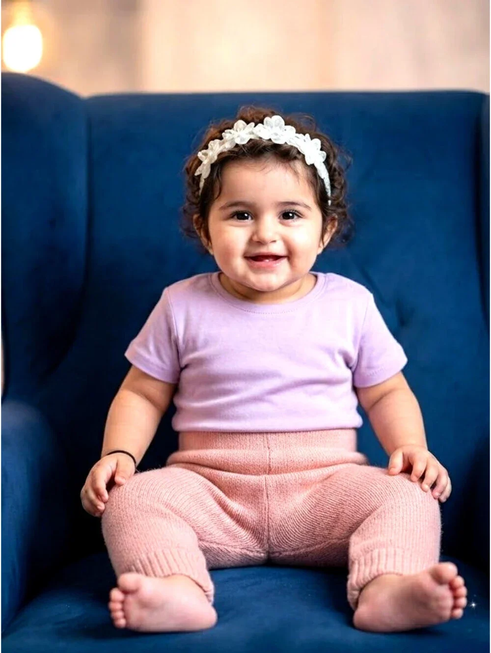 Carter's Pink Knit Baby Sweater Leggings 9 Months